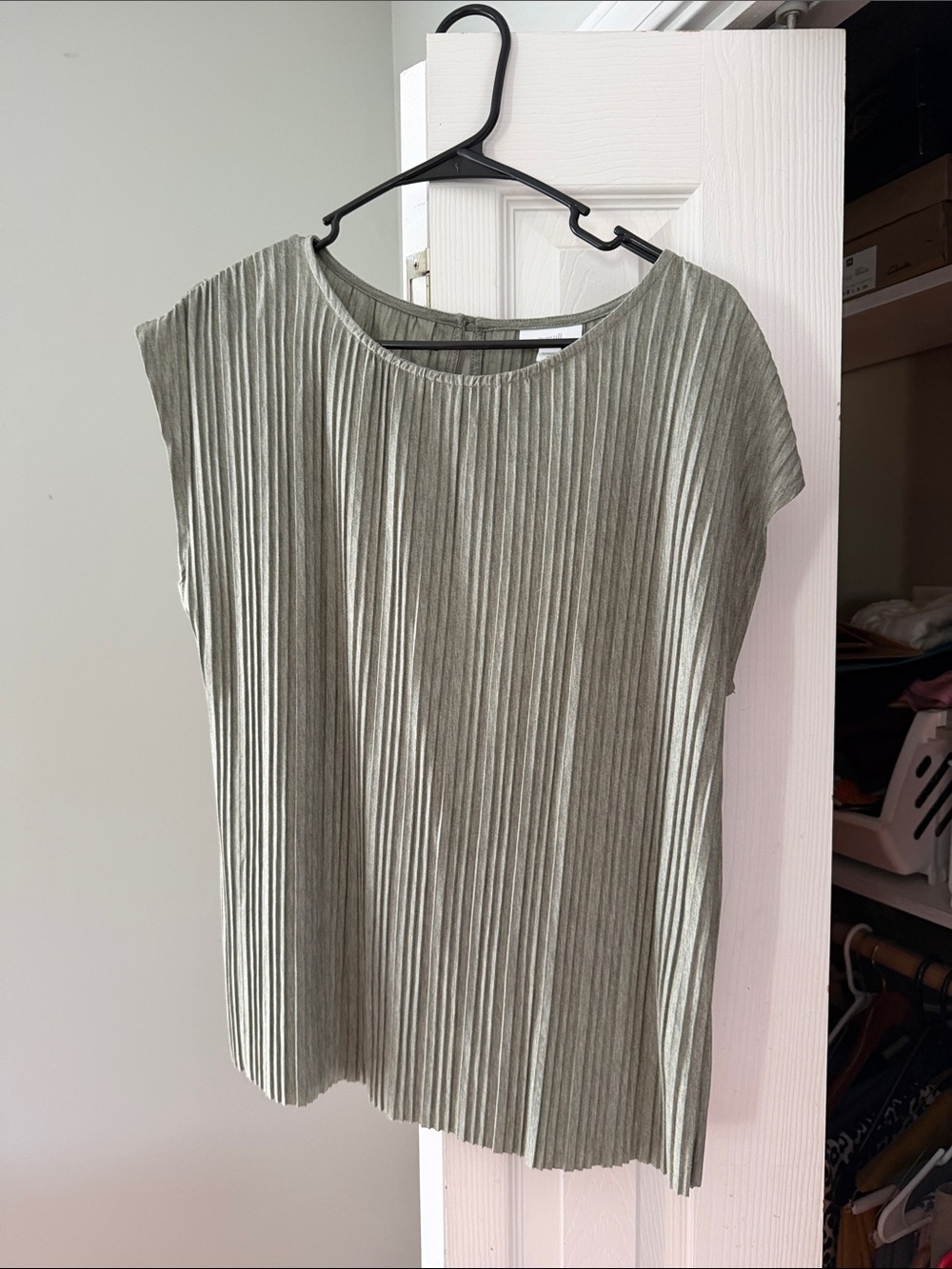 J. Jill Pleated Cap-Sleeve Top — Sage